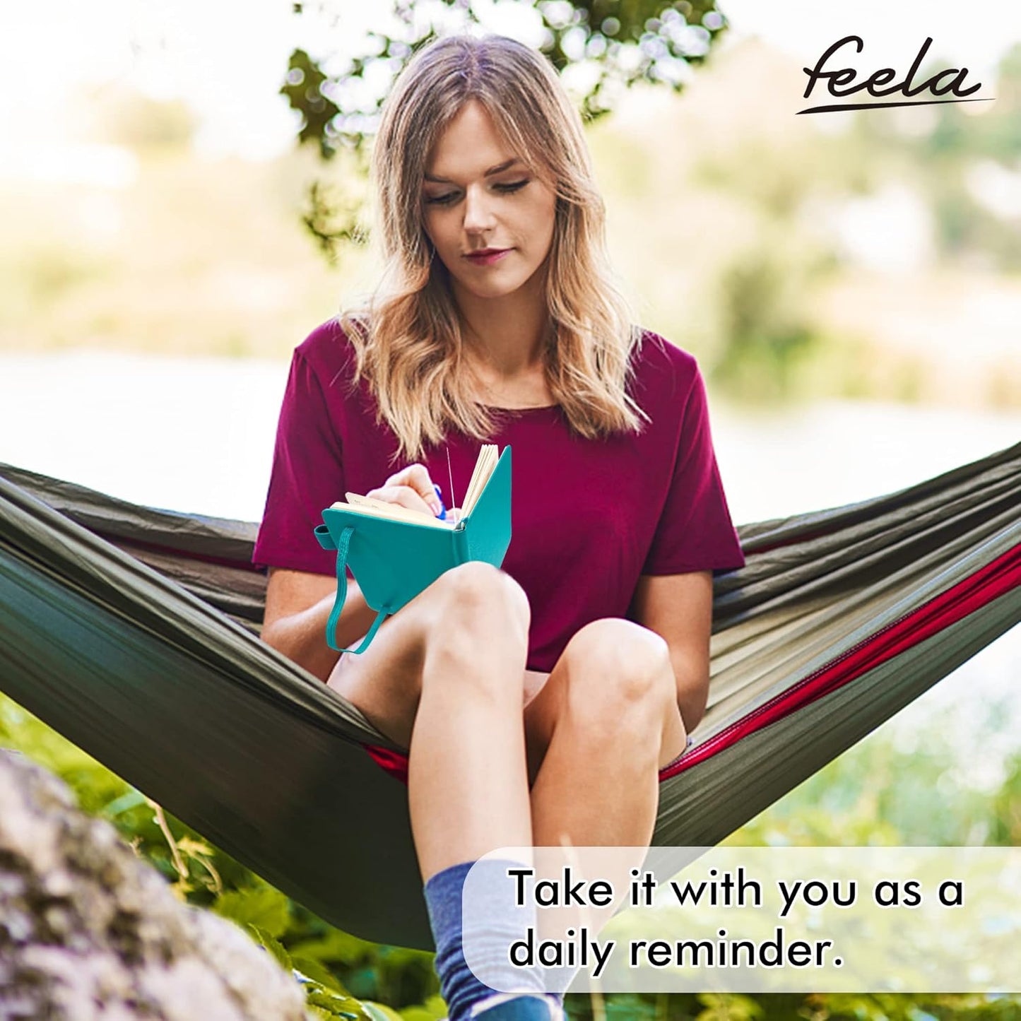feela 6 Pack Pocket Small Notebooks Bulk, Mini Cute Memo Notepads Hardcover College Ruled Lined Journals with Pen Holder for Women Girls Office School, with 6 Black Pens, 3.5”x 5.5”, A6, Rose Pink