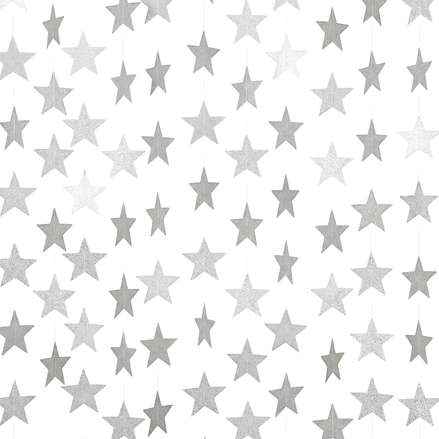 Spakon 65 Feet Glitter Star Paper Garland Banner Hanging Decoration Star Streamers Double Side 2026 Graduation Decorations for Wedding Birthday Festival New Year Party Decoration (Gold)