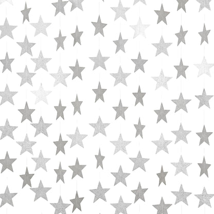Spakon 65 Feet Glitter Star Paper Garland Banner Hanging Decoration Star Streamers Double Side 2026 Graduation Decorations for Wedding Birthday Festival New Year Party Decoration (Gold)