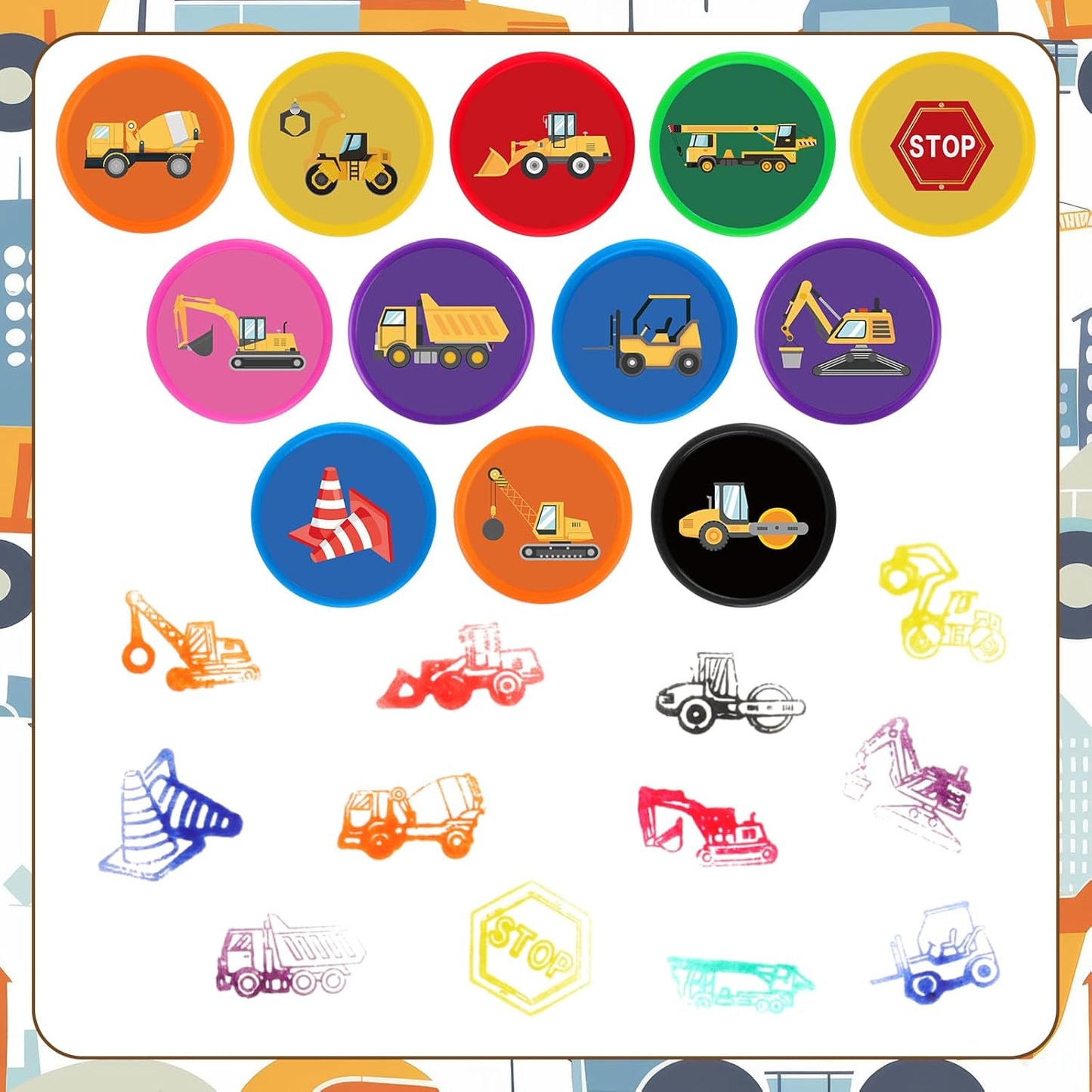 24 PCS Camp Party Favors Camping Adventure Mini Stamps Colorful Self Inking Stamps Camping Themed Party Favors for Boys Girls Student School Classroom Rewards Carnival Prizes Supplies