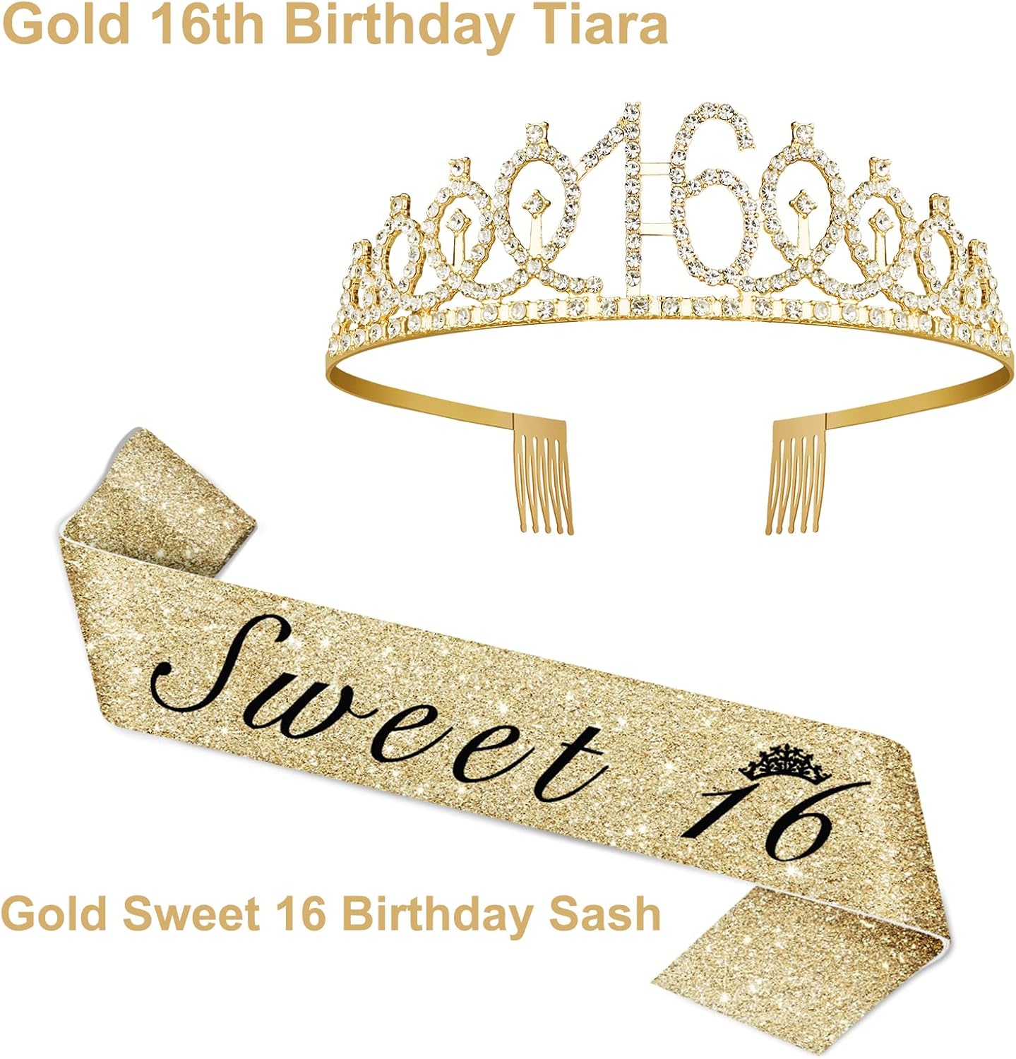 21st Birthday Decorations for Her with 21st Birthday Sash and Crown, Candles Gold, Gifts for 21 Year Old Girls