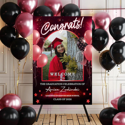 Graduation Party Welcome Sign, Photo Graduation Poster, Graduation Decorations, Grad Party Sign, Grad Welcome Sign, Graduation gift for best friend, Graduation gift for daughter, sister, brother - 1