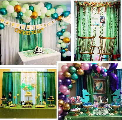 Poise3EHome Black Sequin Backdrop Curtains, 2 Panels 2FTx8FT Glitter Photo Booth Backdrop for Halloween Birthday Bachelorette Wednesday Twilight Party Decorations