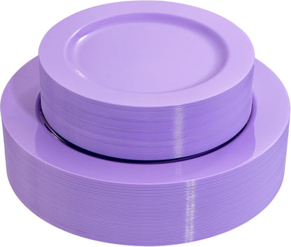 FLOWERCAT 60PCS White Plastic Plates - Heavy Duty White Disposable Plates for Mother's Day/Birthday Party/Wedding -serve for 30 guests Include 30PCS 10.25" & 30PCS 7.5" Plates for Party