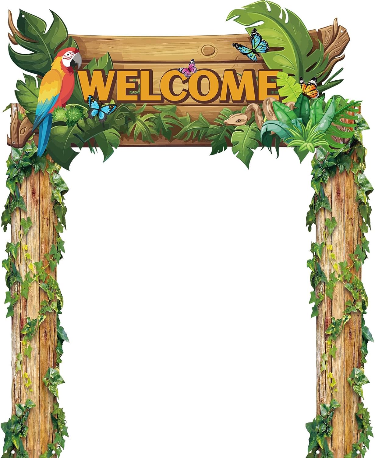 Peryiter 3 Pcs Camping Themed Party Decorations Banner Welcome Porch Sign with 1 Double Sided Tape for Summer Camp Birthday Hawaii Baby Shower Themed Party Activity Decor door (Forest Style)