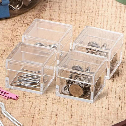 KissYou Acrylic Box Clear Boxes with Lid 12 Packs Small Candy Box Display Square Cube Wedding Graduation Party Decorations Jewlry Gift Box