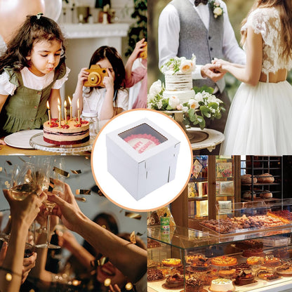Tall Cake Boxes for Tier Cakes,3 Sizes 6 Pack 8x8x10,10x10x12 and 12x12x12Inch,Sturdy White Tall Cake Box Shipping in 8 10 12 Inch 2 3 Tier for Wedding Layer Tiered Cakes