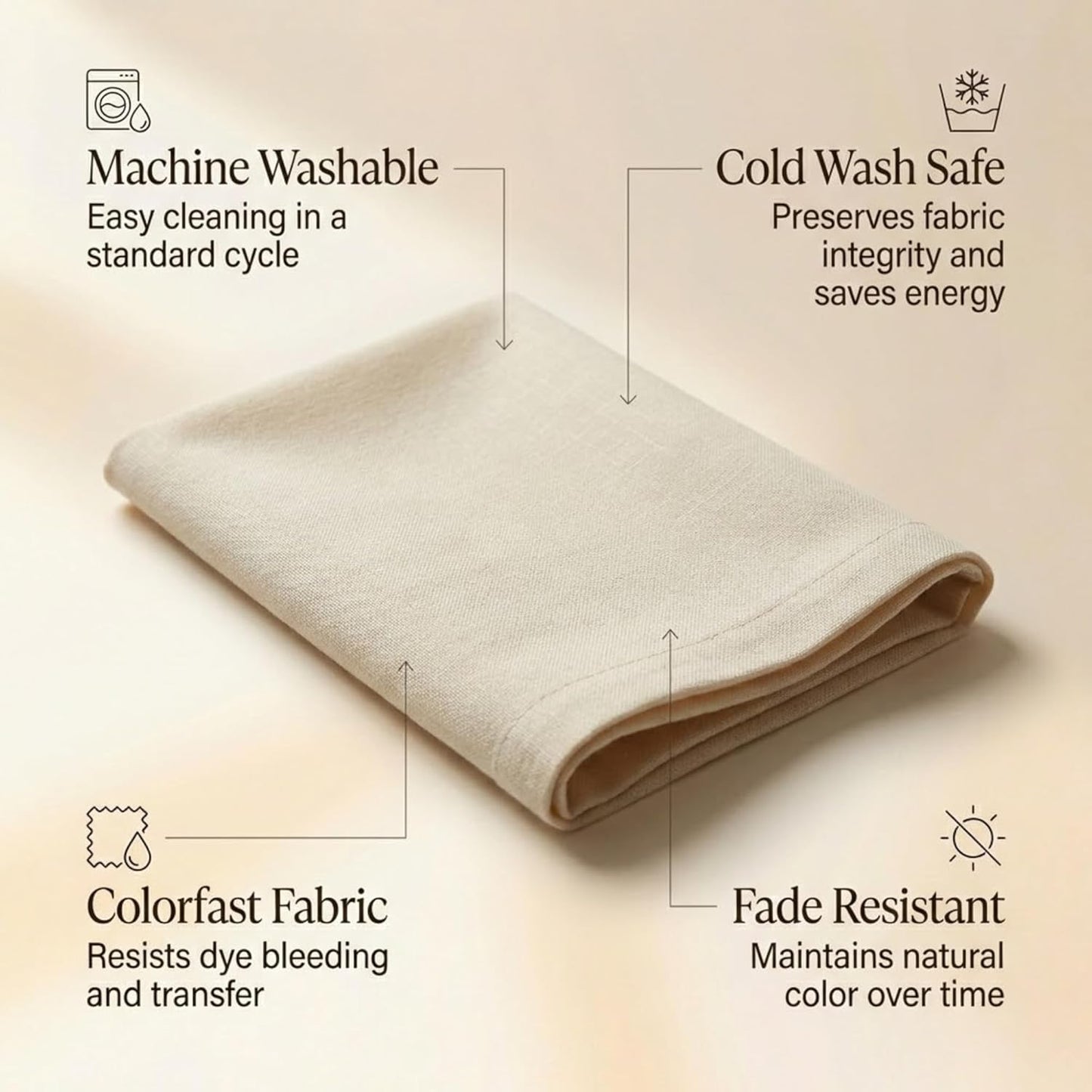 ACCENTHOME Natural Cotton Linen Napkin Set of 12 18x18 inch Dinner Napkins - Washable Soft Premium Hotel Quality Reusable Hemmed Edges Napkins Perfect Table Linens for Family Dinners, Weddings
