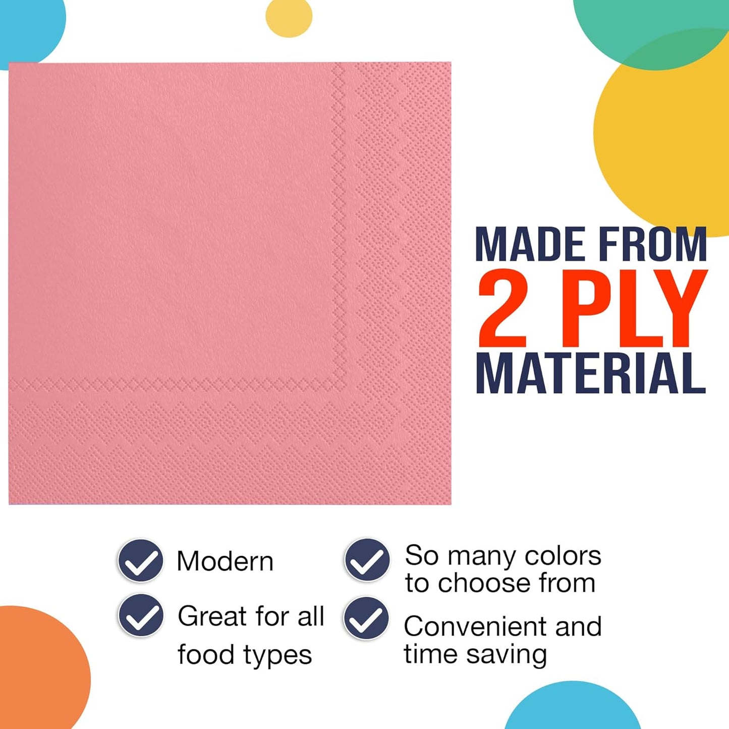 Party Solids Purple Paper Napkins Disposable Everyday 50 Pcs 2 Ply Purple Dinner Napkins Paper Everyday For Parties & Party Supplies