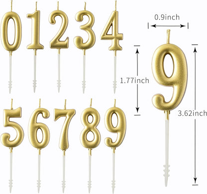 PHD CAKE 10-Pieces Pink Numeral Birthday Candles, Cake Numeral Candles Number 0-9 Glitter Cake Topper Decoration for Birthday,Wedding Anniversary,Party Celebration