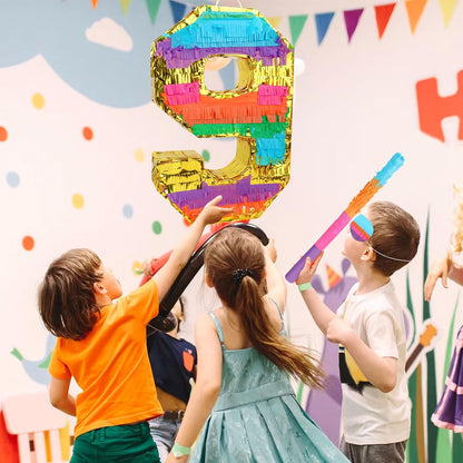 Dinosaur Pinata - Dinosaur Decorations with a Blindfold and Bat for Boys Girls Animal Themed Birthday Party Kids Classroom Game Decorations Supplies (15.7 x 11.4 x 3.1 Inches)