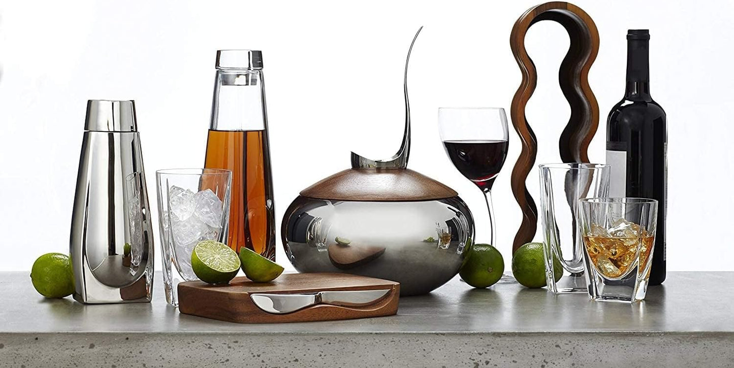 nambe Scoop Ice Bucket | Insulated Ice Bucket with Lid and Ice Scoop | Stainless Steel Chiller for Cocktail Bar, Parties Barware and Serve ware | Home Bar & Bar Cart Accessory | Dishwasher Safe