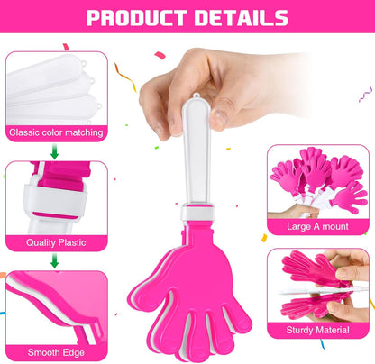 Junkin 48 Pcs Hand Clappers Bulk 7. 5 x 3. 5 Inches Noise Makers Party Favors Clapping Noise Maker Clacker for Birthdays Game Prizes Rewards Football Sporting Events Cheers Supplies (Black,White)