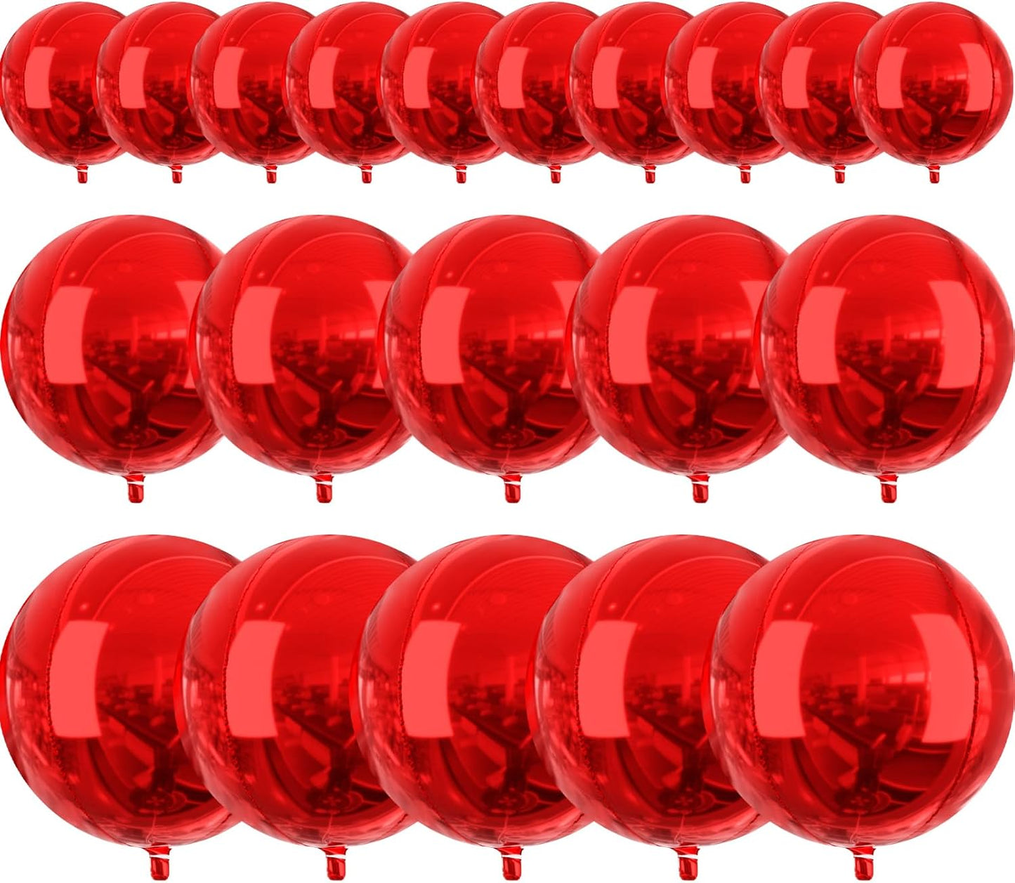 PartyWoo Metallic Gold Foil Balloons 20pcs Different Sizes Pack of 22 15 10 Inch Large Round Foil 4D Inflatable Mirror Ball Mylar Balloons for Graduation Birthday Baby Shower Party Decorations