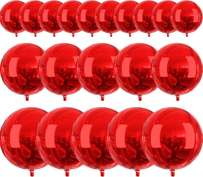 PartyWoo Metallic Gold Foil Balloons 20pcs Different Sizes Pack of 22 15 10 Inch Large Round Foil 4D Inflatable Mirror Ball Mylar Balloons for Graduation Birthday Baby Shower Party Decorations