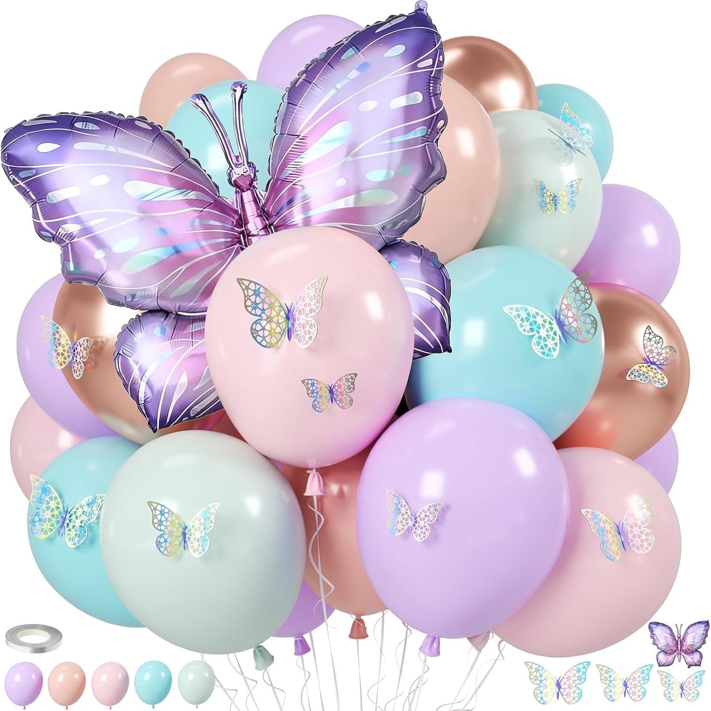 Black White Bow Balloons, 50 Pcs Pearl White Dot Printed Balloons with Black Bow and Cream Heart foil Balloon for Alternative Birthday Party Baby Shower Wedding Bachelorette Party Decorations