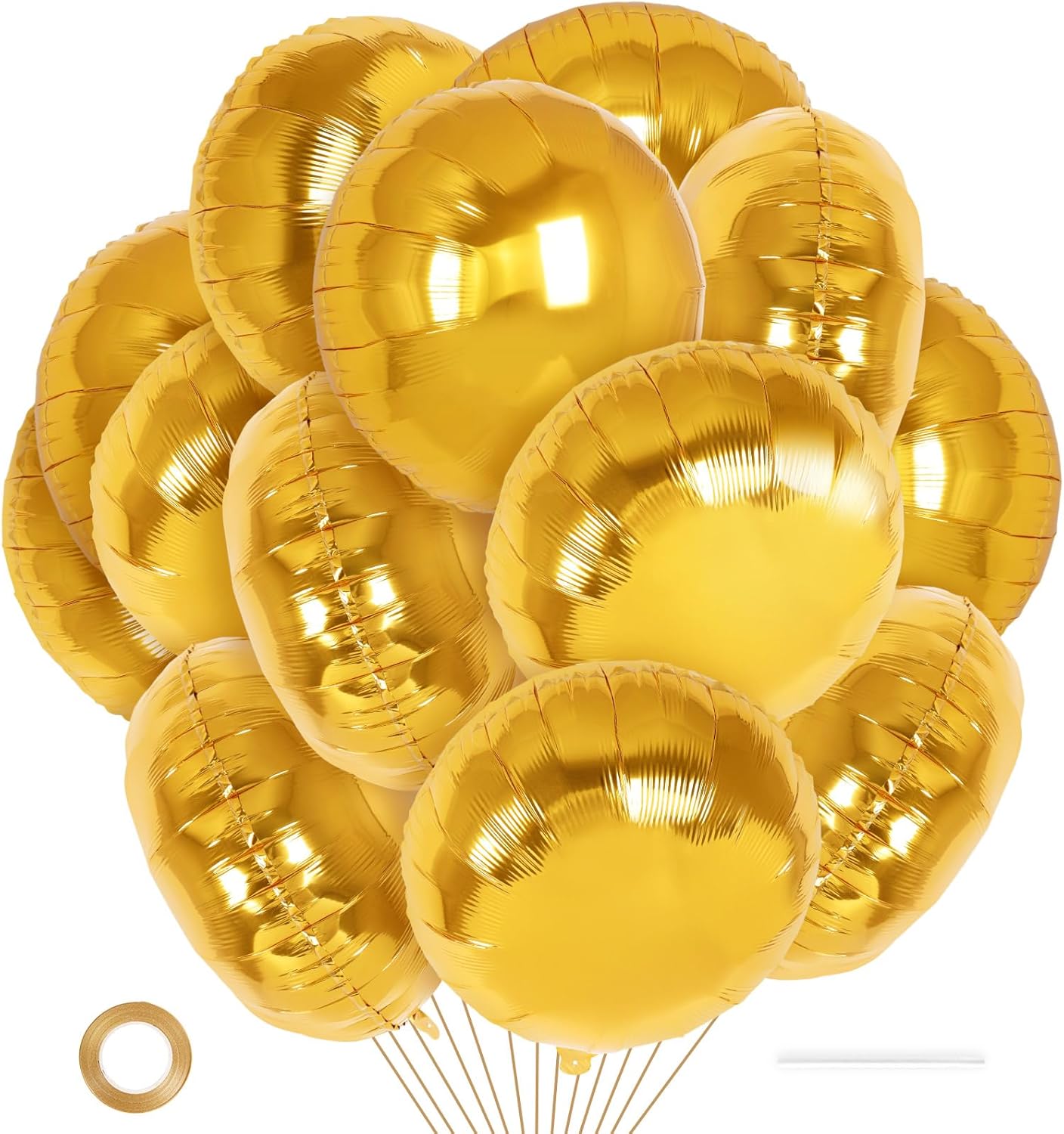 20 Pcs Black Round Shaped Balloons,18 Inch Round Foil Balloon,Giant Round Mylar Balloon Helium Balloons for Birthday Party Baby Shower Wedding Decorations (Black)