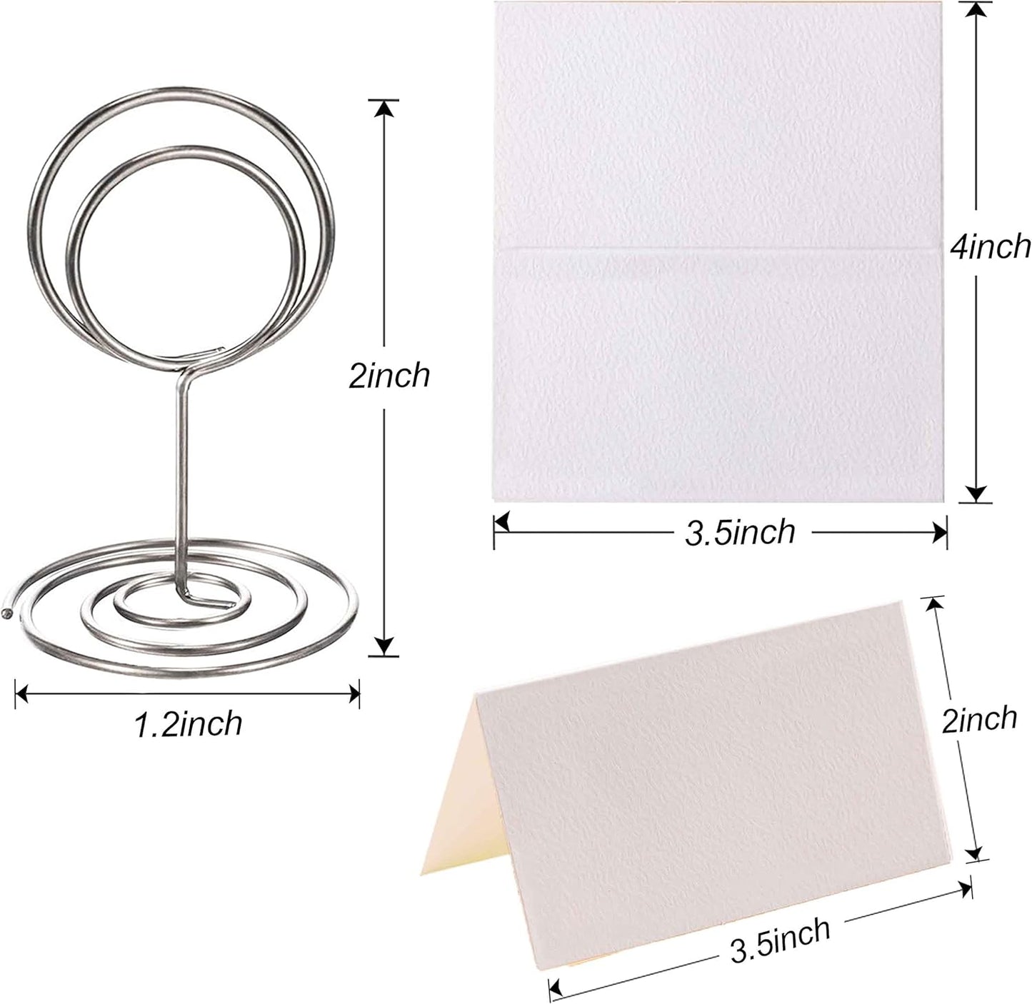 Toncoo 24 Pcs Premium Mini Place Card Holders and 24 Pcs Place Cards, Small Table Card Holder, Cute Table Number Holders, Photo Picture Holders for Centerpieces, Wedding, Party, Birthday