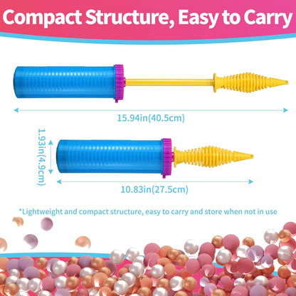 Hand Balloon Pump, Dual Action Two-Way Inflator, Manual Air Blower for Balloons
