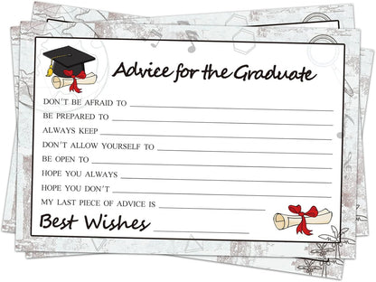 Graduation Advice Cards - 50-Pack Graduate Party Supplies 2026 Advice for the Graduate Decorations Party Favors Table Games Personalized Graduations Cards