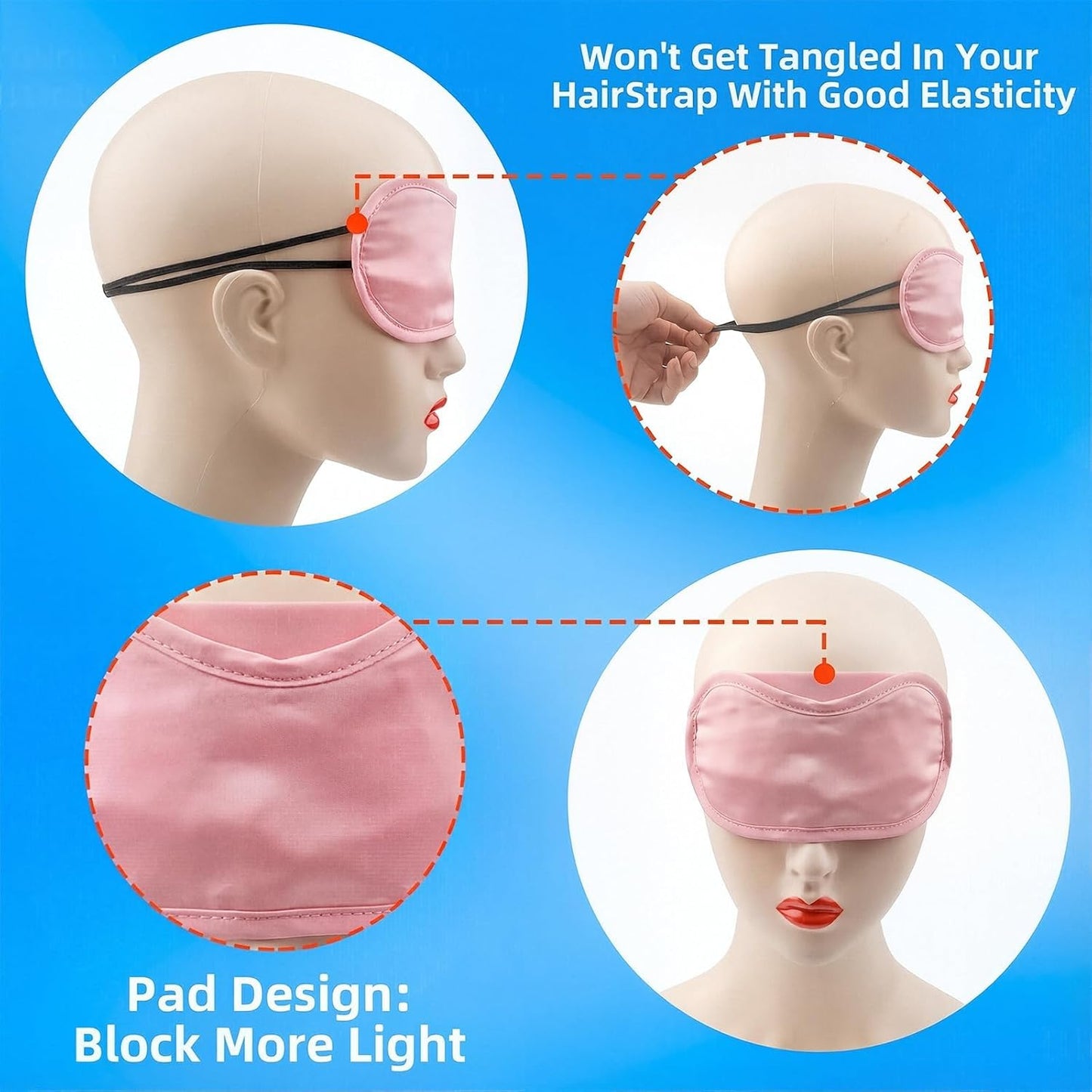 6-Pack Blindfold Sleep Mask for Party Games Travel Sleep Team Build Party Supply - Multicolor Eye Covers for Sleeping with Adjustable Strap - Sleeping Masks for Women Men