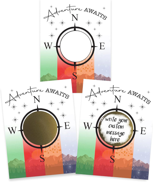 Make Your Own DIY Treasure Map Scavenger Hunt Scratch Off ScratchNotes 20 Pack 3x4 Note Cards & Stickers - Colors A