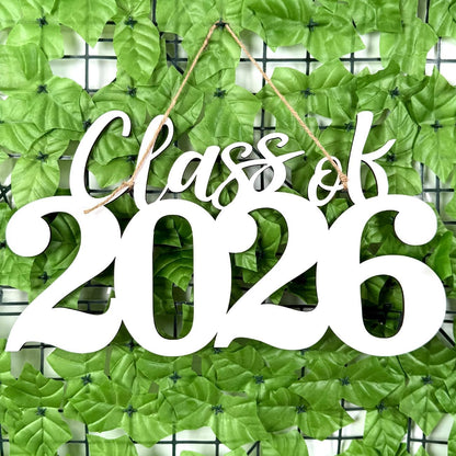 Class of 2026 Wooden Sign Graduation Party Decorations 2026 White Graduation Photo Booth Prop Senior2026 Sign for High School College Party