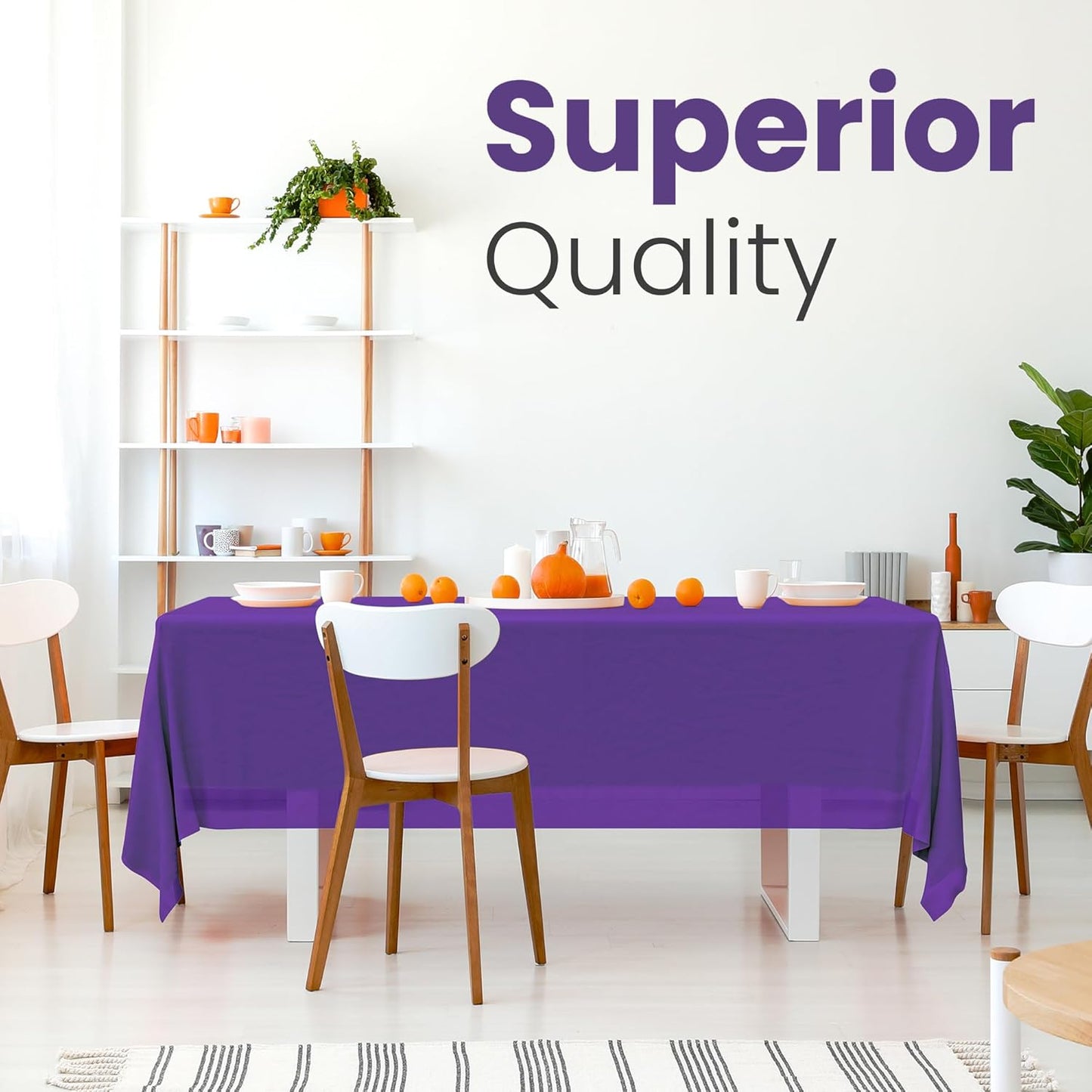 14 Pack Black 54 x 108 in. Rectangle Disposable Plastic Tablecloths - Smooth Decorative Covers for Parties, Weddings