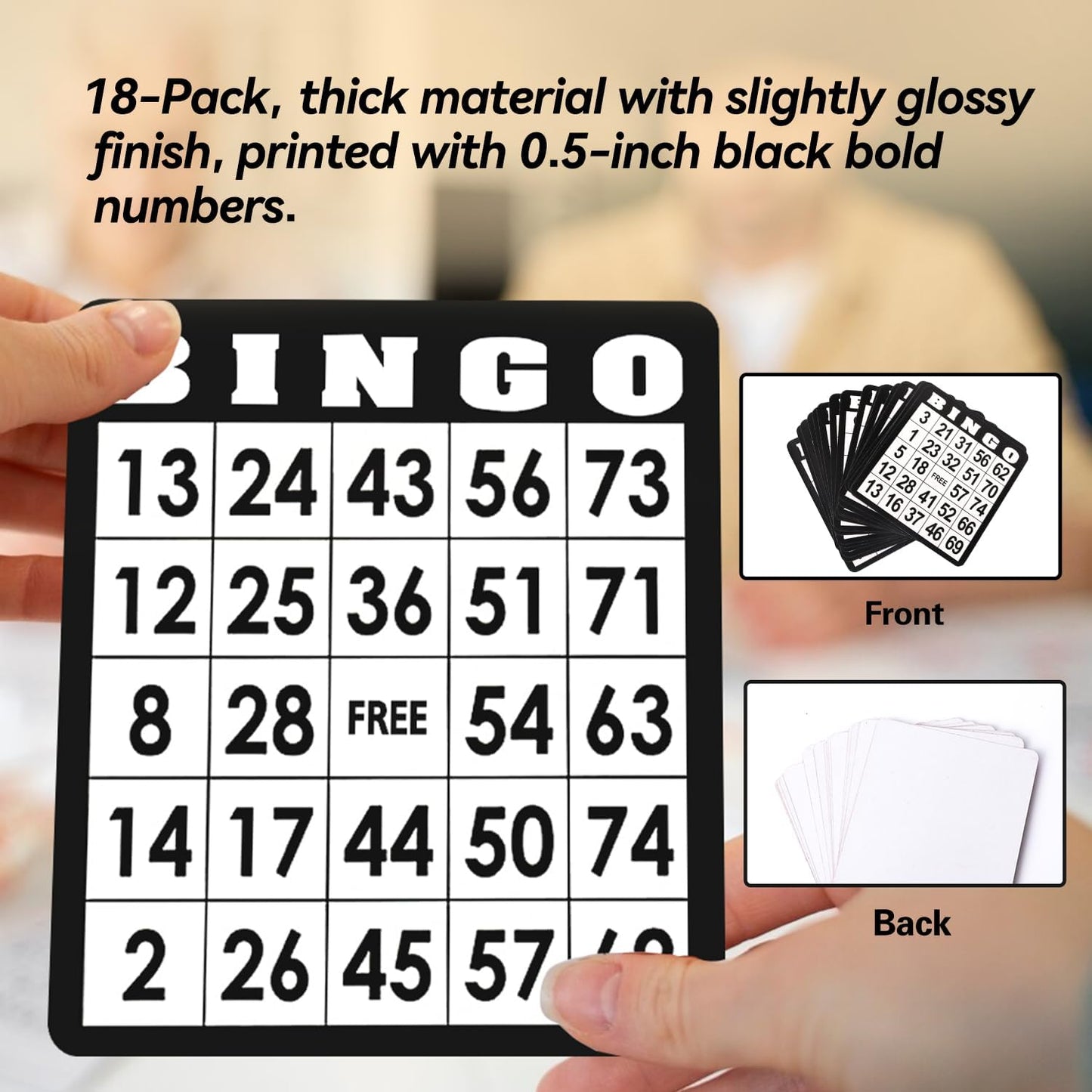 GSE Games & Sports Expert 100-Pack Multi-Color Bingo Game Cards with Easy Read Numbers, Reusable Paper Bingo Sheets for Large Groups, Family/Friend Parties