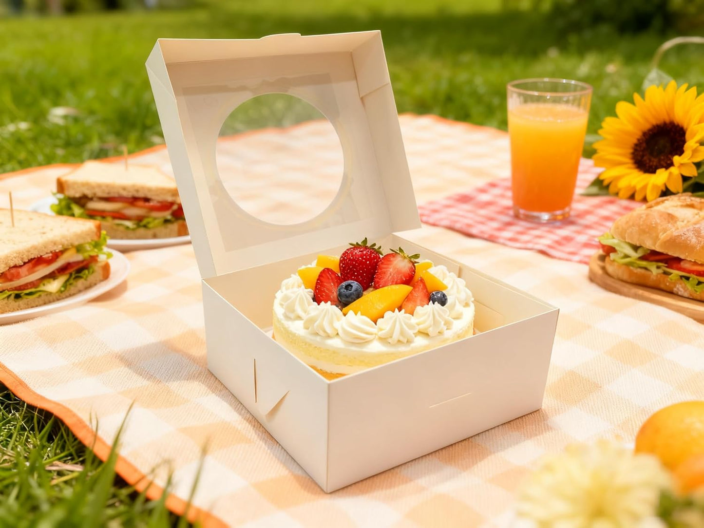 15 Pcs Cake Boxes,12x12x8 Inches White Bakery Boxes with Window,Tall Dessert Boxes,Cookie Boxes for Multi-Layer Cakes,Cake Containers for Birthday,Party,Valentine’s Day by GBF