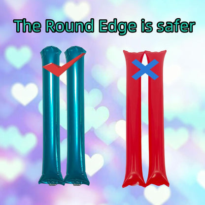 48pcs Round Head Boom Sticks Thunder Sticks Cheering Sticks Team Spirit Plastic Cheerleading Spirit Stick Clapper Inflatable Noise Maker Sports Supply (Blue)