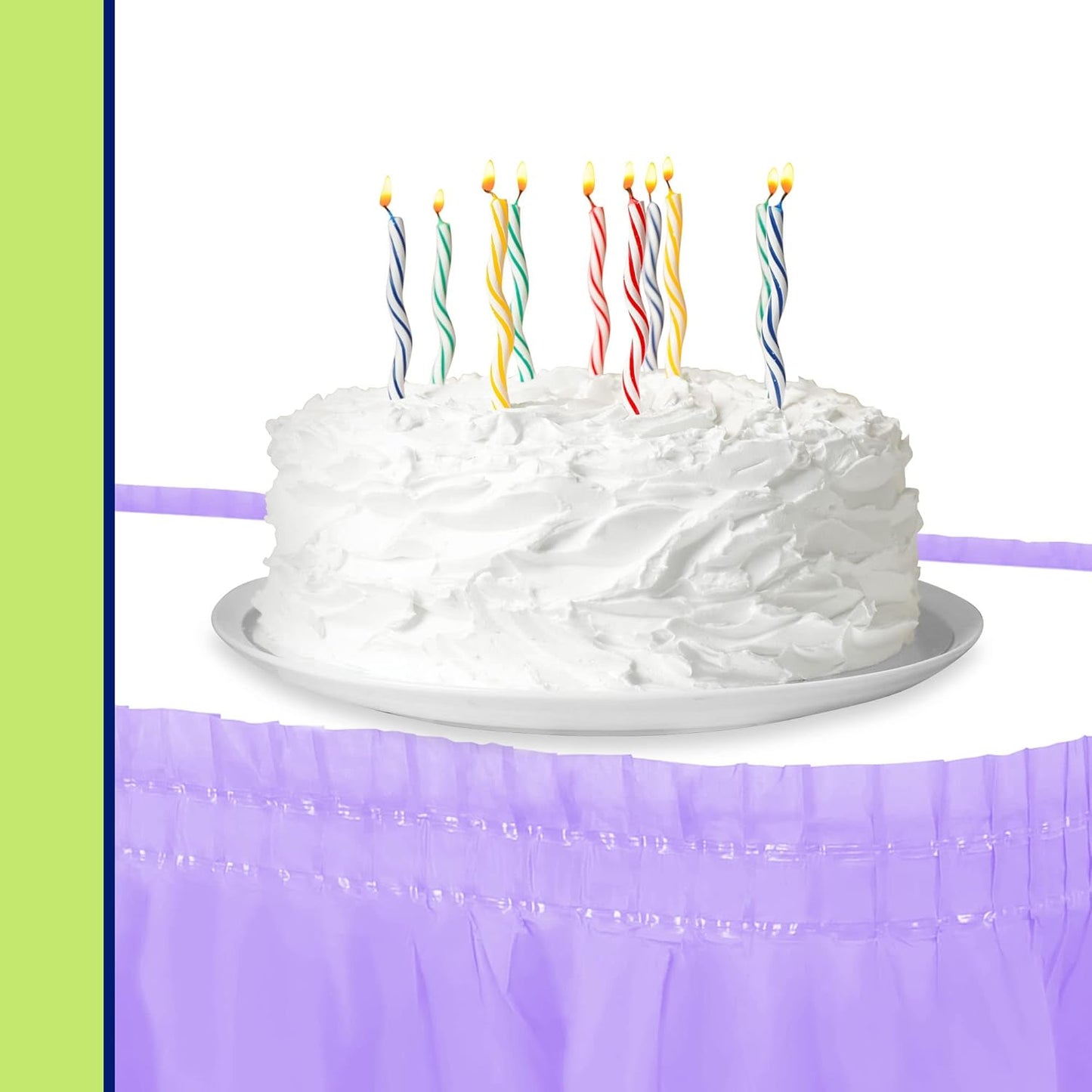 Party Dimensions Plastic Table Skirt, 29-Inches by 14-Feet - White - 6 Pack