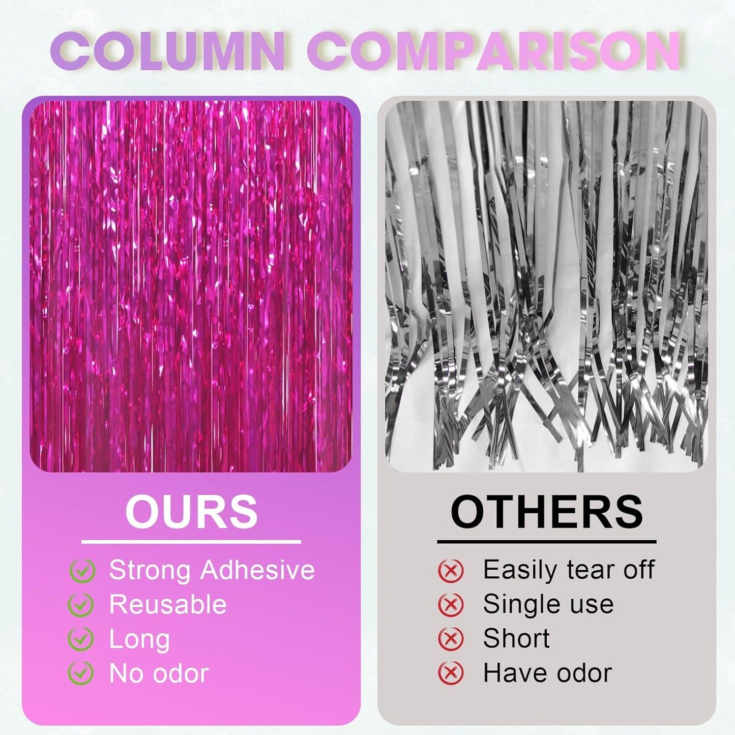 Voircoloria 3 Pack 3.3x8.2 Feet Gold Foil Fringe Backdrop Curtains, Tinsel Streamers, Fringe Backdrop for 2025 New Years Eve, Graduation, Birthday, Baby Shower, Gender Reveal, Disco Party - Colors A