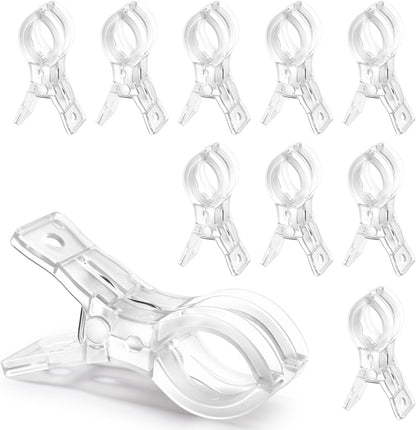 RELBRO Spring Clamps, 3.5 Inch Clear Plastic Clips for Balloon Arch Backdrop Craft Decoration Projects, Invisible Design, 10 Pcs