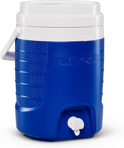 Igloo 5 Gallon Portable Sports Cooler Water Beverage Dispenser with Flat Seat Lid, Insulated Beverage Dispenser, Orange/White