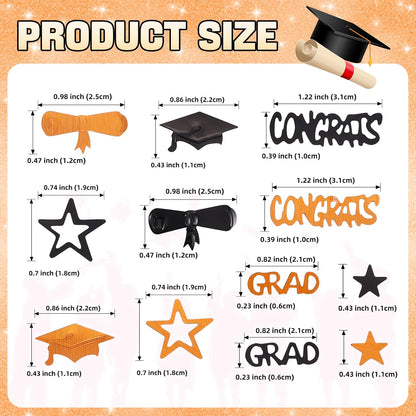 Gold and Black Graduation Confetti 2026, 1000 Pcs Congrats Grad Confetti Class of 2026 Party Table Centerpiece for 2026 Graduation Party Decorations