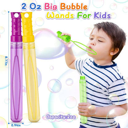 36 Pack Big Bubble Wands Bulk in 6 Colors, Ideal for Easter, Summer, Halloween, Valentine, School Classroom Prizes