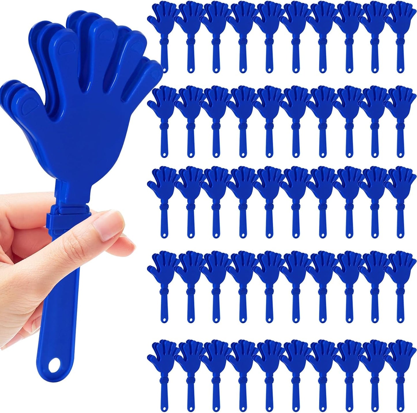 50 Pcs Hand Clappers Noisemakers 7.5 Inch Clappers Noisemakers Plastic Hand Clappers for Birthdays Game Football Sporting Events Cheers Supplies Dance Basketball Football Noisemakers(Black)