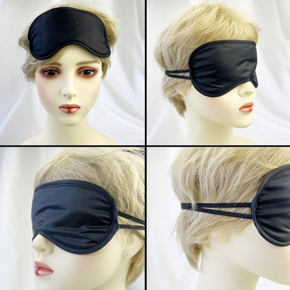 6 Pack Blindfold Eye Mask Cover Sleep Mask for Party Games Travel Sleep Team Build Party Supply with Adjustable Strap for Women Men Kids, Black