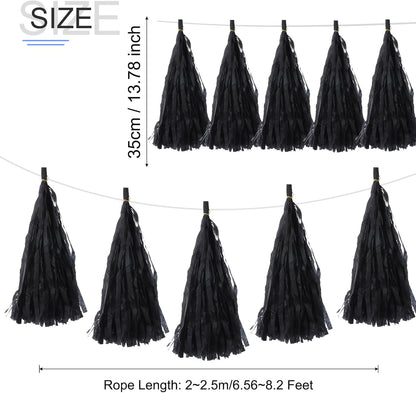 MECCANIXITY 20Pcs Light Blue Tassel Garland Banner with Rope Tissue Paper Tassels Party DIY Kits for Anniversary Wedding Birthday Party
