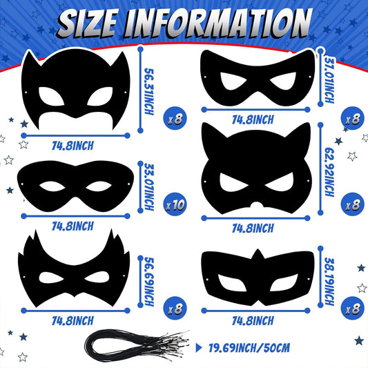 Deekin 36 Pcs Masquerade Mask Scratch Paper Eye Masks Bulk DIY Blank Mask Craft Kit for Party Favors (Trendy)