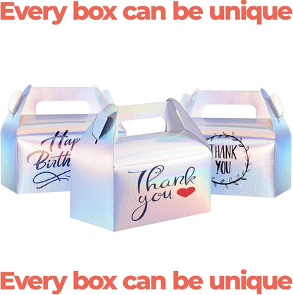 UnicoPak 30 Pack Party Favor Boxes Treat Boxes, White Gable Gift Boxes for Party Favors Goodies Cookies Treats Candies Meals Lunch, 6.5x3.5x3.5 Inches