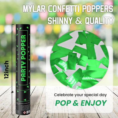Confetti Cannon Gold Party Poppers 12 Pack Party Cannon Confetti Shooters for Celebrations Wedding Birthday Graduation Golden Foil 12 inch Confetti Poppers for Christmas New Year Eve Parties Supply