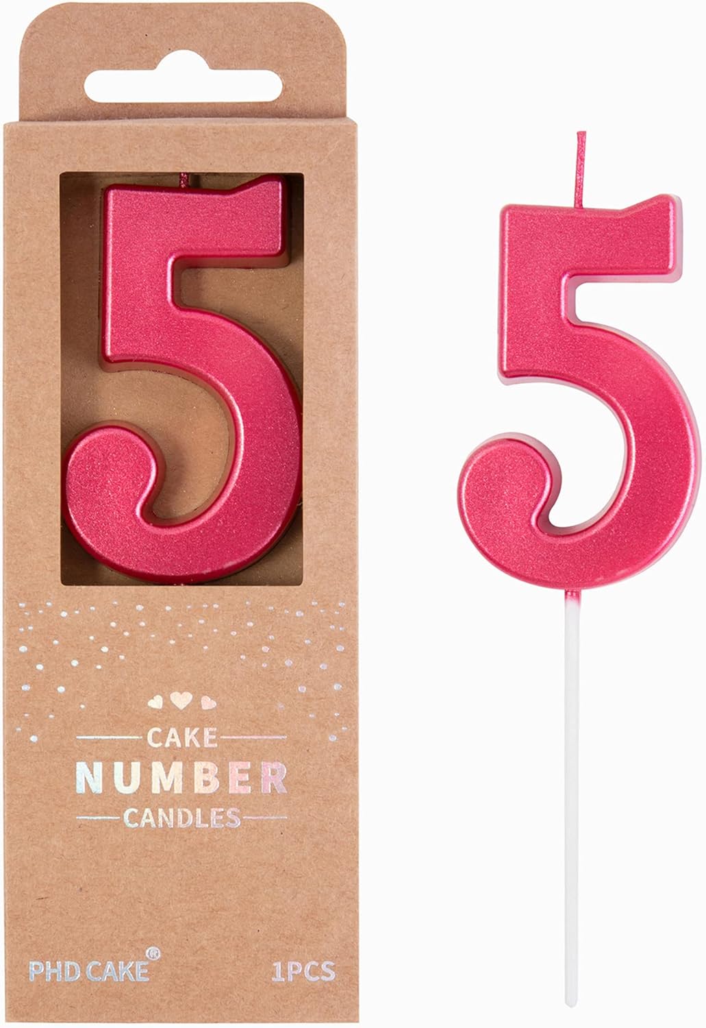 PHD CAKE 2.76 Inch Modern Gold 2 Number Birthday Candles, Gold Number Candles, Cake Number Candles, Party Celebration