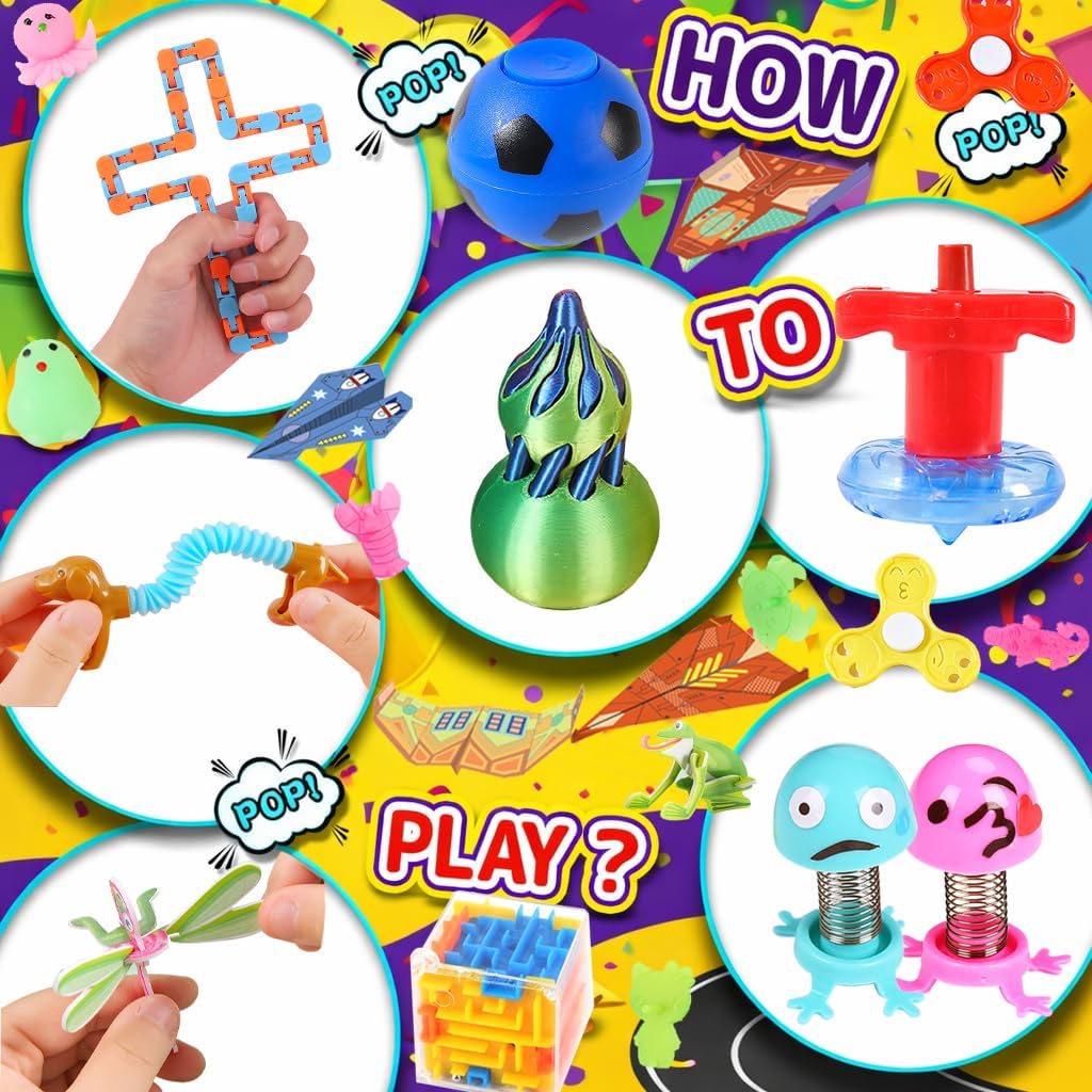 212-Pack Assorted Party Favors Gift Toy Set for Boys Girls, Novelty Items for Events, Prize Drawings, Carnival Favors, Surprise Bag Fillers, Celebration Supplies Class Gift for 3 Years and Above