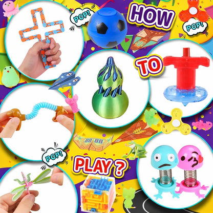 212-Pack Assorted Party Favors Gift Toy Set for Boys Girls, Novelty Items for Events, Prize Drawings, Carnival Favors, Surprise Bag Fillers, Celebration Supplies Class Gift for 3 Years and Above