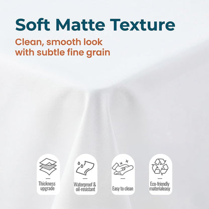 Plastic Table Cloth, 310 Ft X 54 in Disposable Tablecloth White Plastic Tablecloth with Any Cut Sliding Cutters Premium Table Cover Roll for Picnics, Parties, Birthdays, Weddings