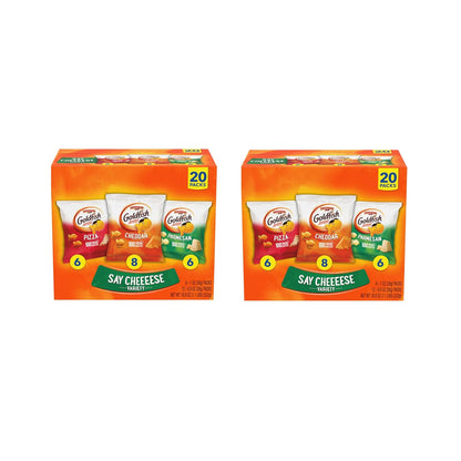 Goldfish Crackers Big Smiles Variety Pack with Cheddar, Colors, and Pretzels, Snack Packs, 30 Ct