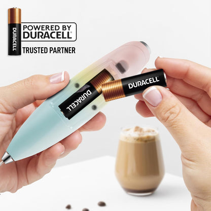 Zulay Kitchen Powerful Milk Frother Wand With Duracell Batteries - Ultra Fast Handheld Drink Mixer - Electric Whisk Foam Maker for Coffee, Lattes, Cappuccino & Matcha - Z1 Motor - Black - Colors D