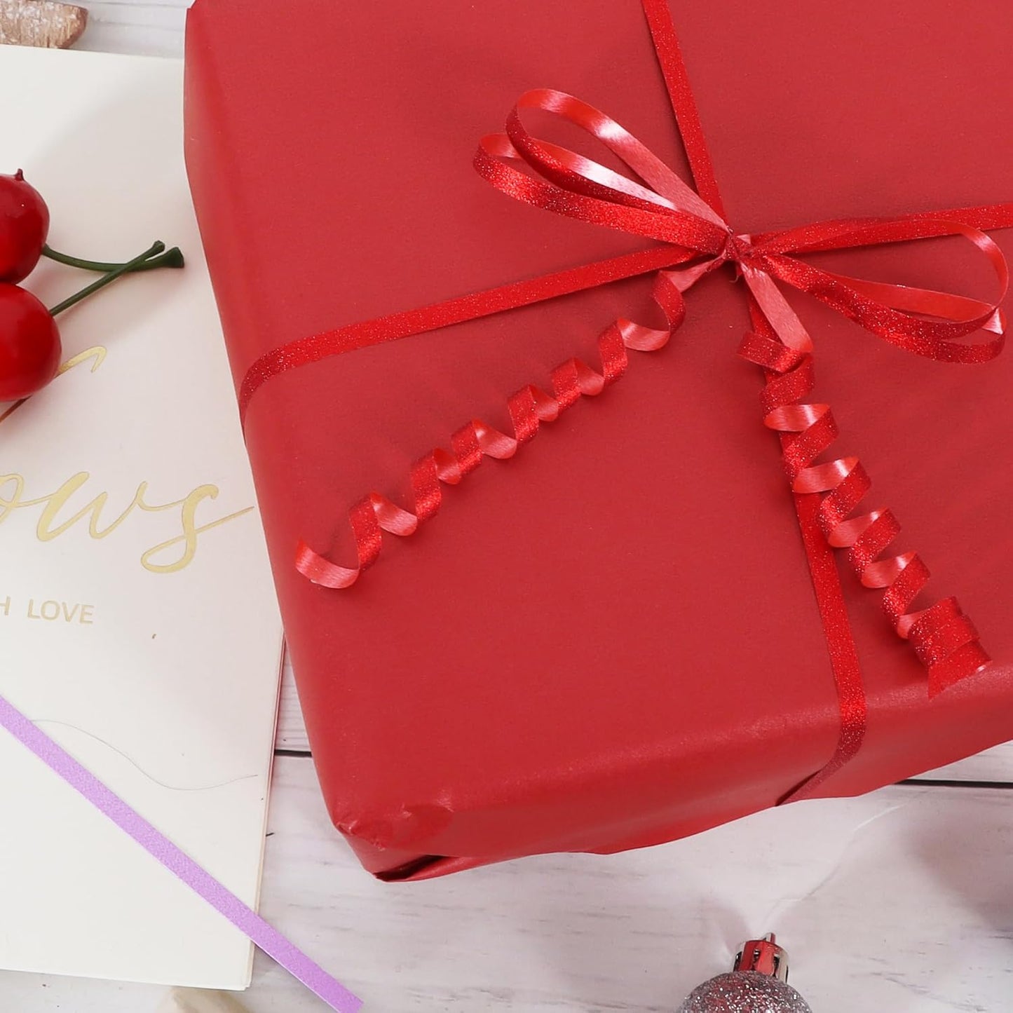 BEISHIDA 500 Yards Red Ribbon Crimped Curling, Balloon String Shiny Metallic Roll for Gift Wrapping Ribbon for Birthday Valentines Day Wedding Mother's Day Party Decorations